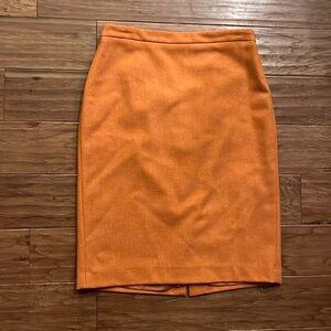 PURE Collection 100% Wool Orange Pencil Skirt Size 8/10
